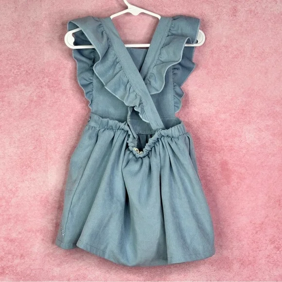 242. btween Blue Ruffle Sleeve Kids Dress 2T - Picture 3 of 5